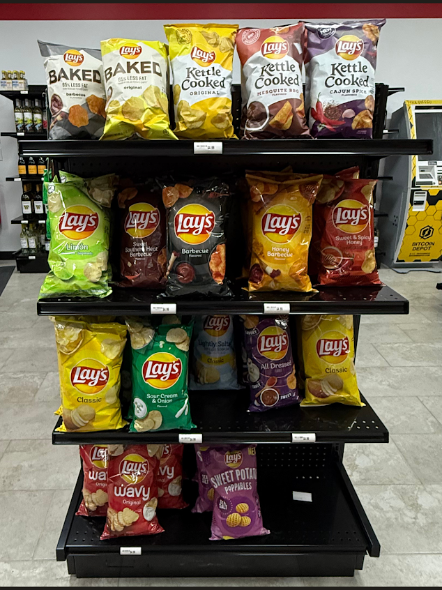 Assorted Snack Chips Display